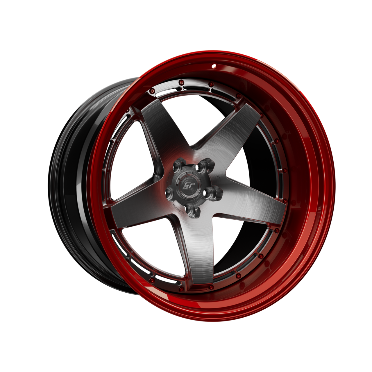 Turismo Forged Wheels - ST03 Brushed Grey Red Barel Black