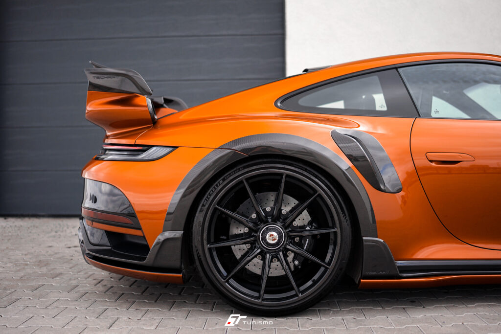Porsche 911 Turbo S (992) Techart GT Street R Turismo Forged Wheels - C03 Gloss Black + carbon front finish