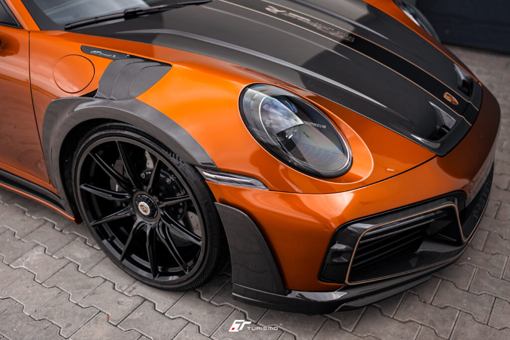 Porsche 911 Turbo S (992) Techart GT Street R Turismo Forged Wheels - C03 Gloss Black + carbon front finish