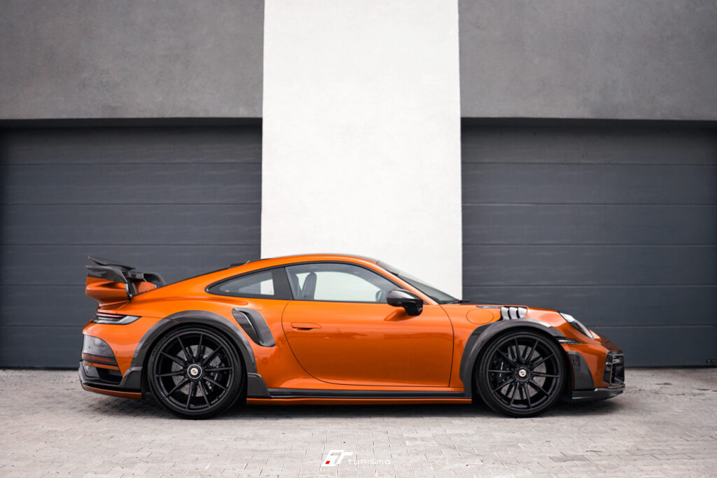 Porsche 911 Turbo S (992) Techart GT Street R Turismo Forged Wheels - C03 Gloss Black + carbon front finish