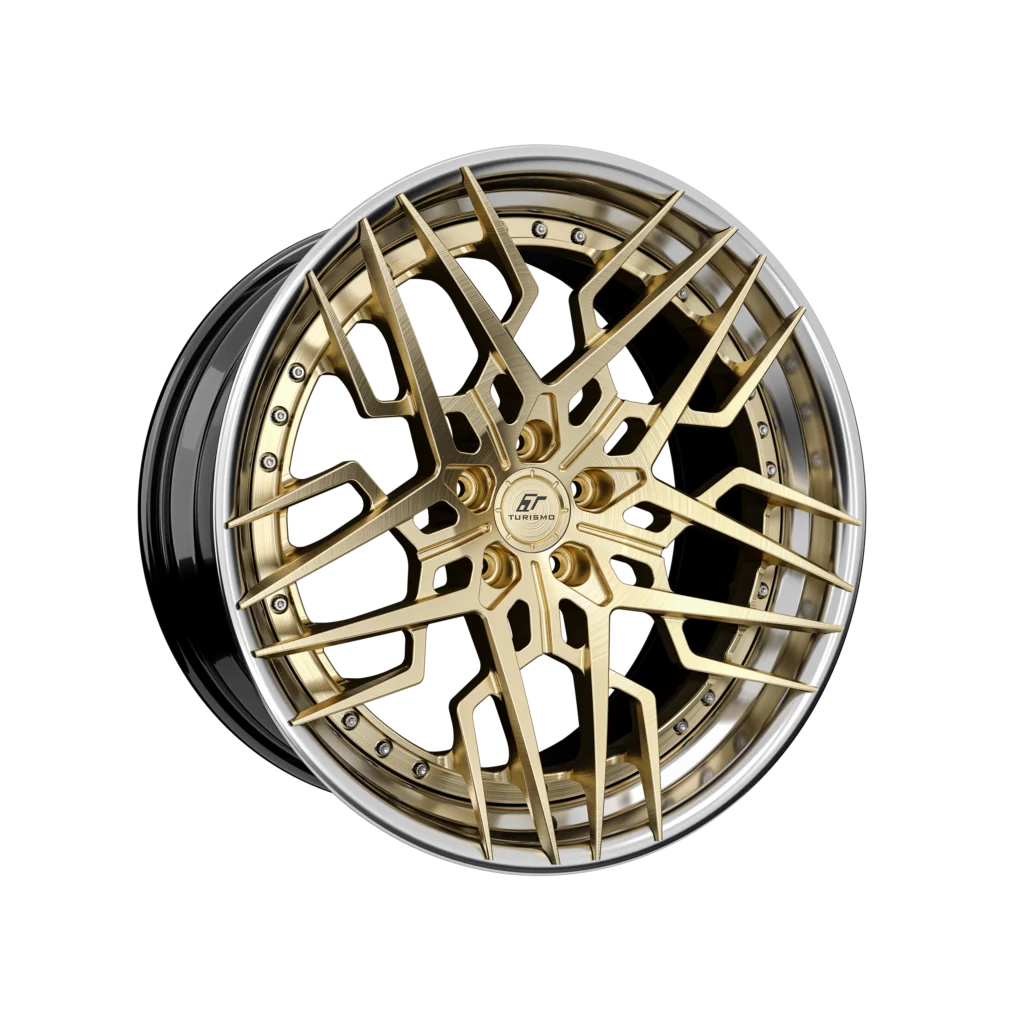 Felgi kute Turismo Forged V16 Brushed Gold + Chrome Lip + Gloss Black Barrel