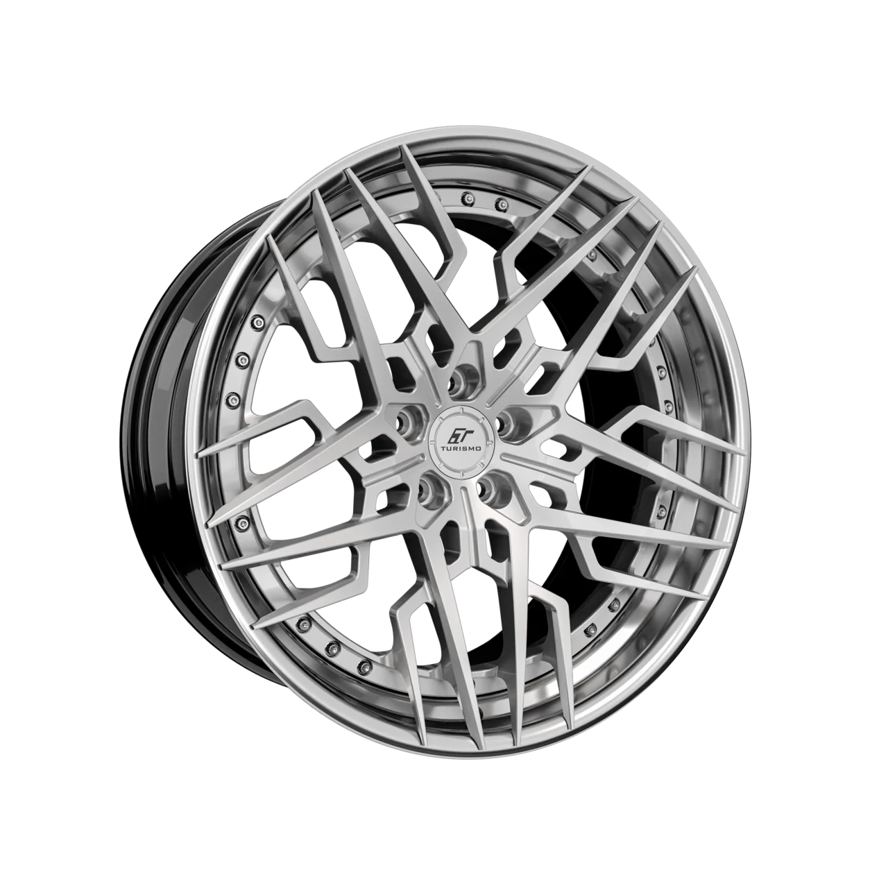 Felgi kute Turismo Forged V16 Gloss Silver + Chrome Lip + Gloss Black Barrel