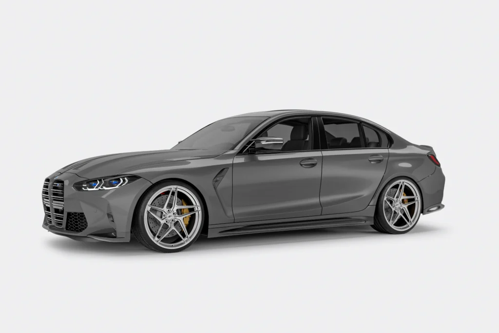Felgi z kutego aluminium Turismo Forged RS11.EVO Brushed Silver na samochodzie BMW M3 G80.