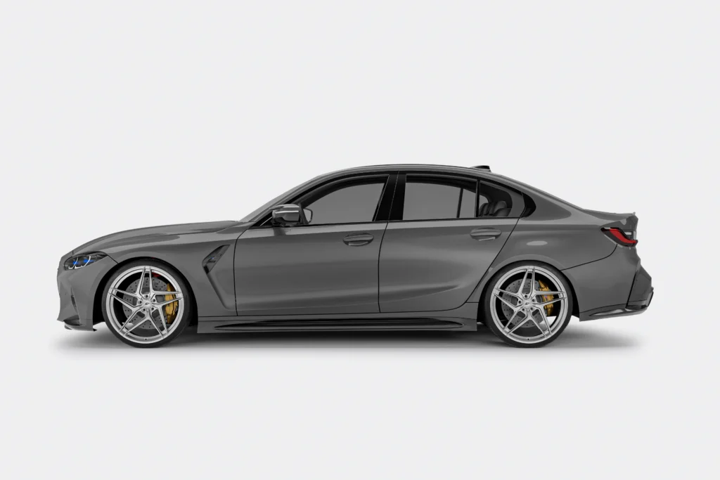 Felgi z kutego aluminium Turismo Forged RS11.EVO Brushed Silver na samochodzie BMW M3 G80.